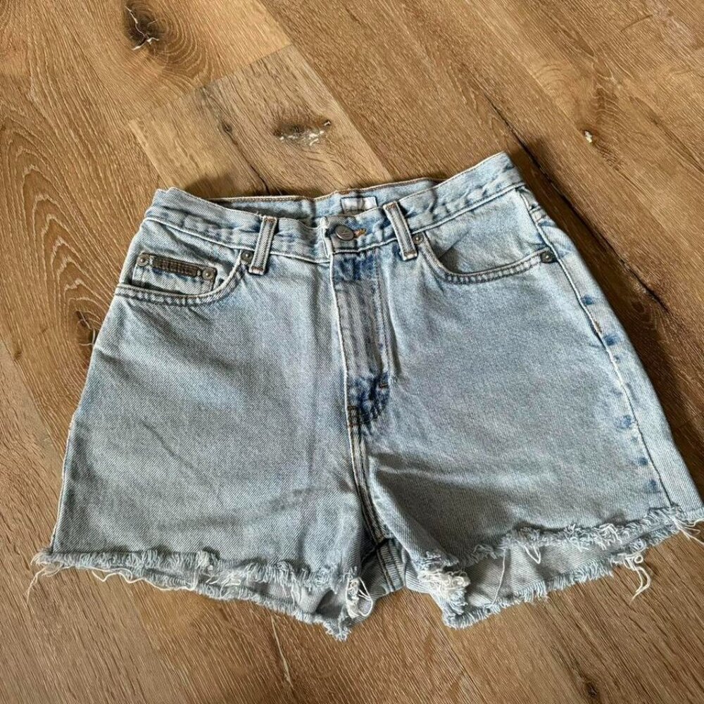 Calvin Klein‎ Vintage High Rise Flat Front Denim Cut Off Jean Shorts Size 4